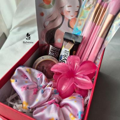 باکس هدیه دخترانه صورتی ست هدیه باکس کادو