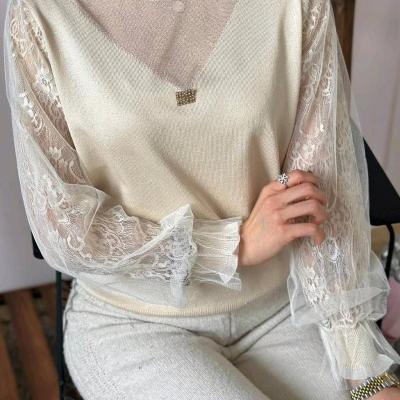 شومیز مجلسی آستین گیپوری توری خارجی بلوز گپ مجلسی وارداتی