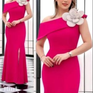 پیراهن ماکسی و مجلسی زنانه کرپ دالقیچ مدل هاله