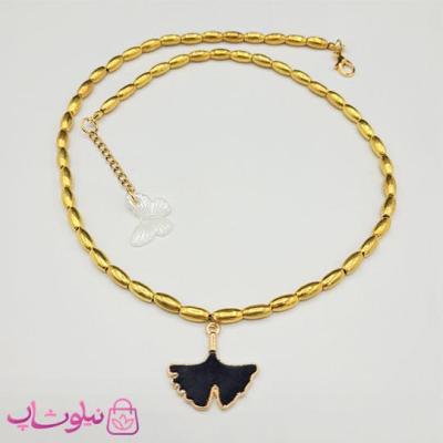 گردنبند زنانه دستساز برند N&SH مدل فانتزی پروانه مشکی کد 120