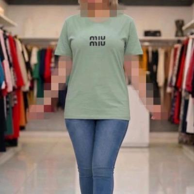 تیشرت زنانه طرح میو میو جنس نخ پنبه
