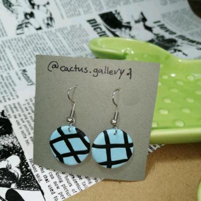 گوشواره خمیری چارخونه آبی