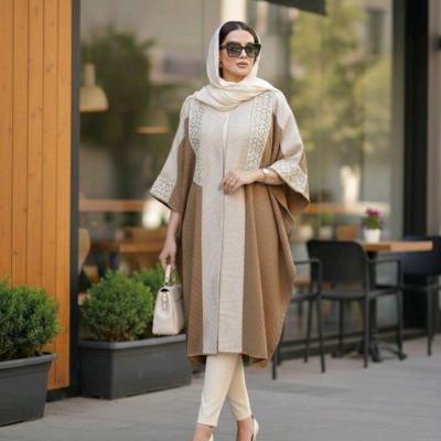 مدل مانتو‌ عبایی سایز بزرگ مزونی کریشه مراکشی 0321