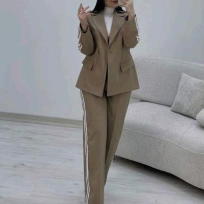 ست کت شلوار بغل نوار کتان