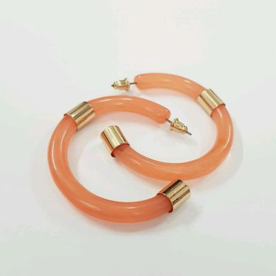 گوشواره نیم حلقه پلکسی گلبهی ، فوق العاده زیبا و فانتزی