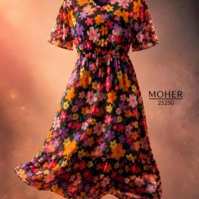 پیراهن زنانه گل‌دار سایز بزرگ