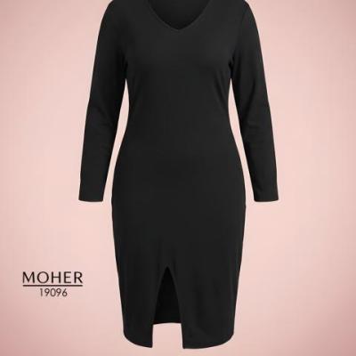 پیراهن مشکی چاکدار زنانه سایز بزرگ