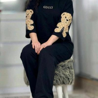 تیشرت شلوار زنانه مدل گوچی خرسی