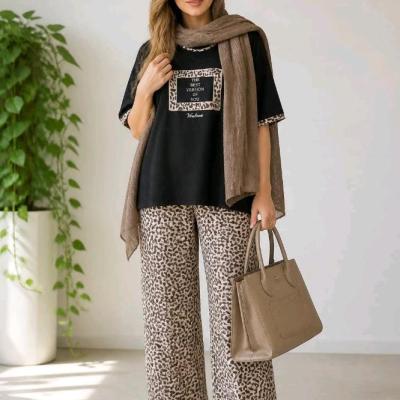 ست تیشرت شلوار پلنگی fashion